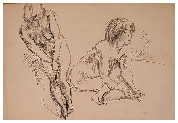 tude de femmes nues, drawing by Jules PASCIN